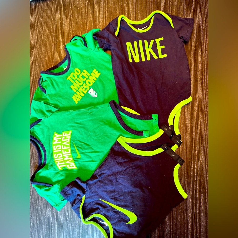 Bundle of 4 Nike cotton onesie’s for 6/9 month baby